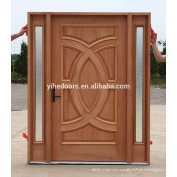 Puerta de entrada de villa de diseño de madera de Malasia, opción para puerta de madera de acero